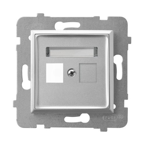 OBUDOWA GNIAZDA POJEDYNCZEGO TYPU KEYSTONE PROSTA SREBRO ARIA. - GPK-1U/p/18 - OSPEL