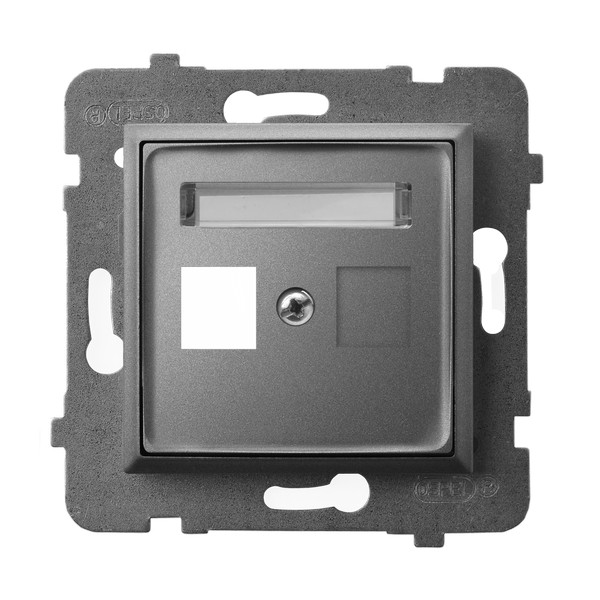 OBUDOWA GNIAZDA POJEDYNCZEGO TYPU KEYSTONE PROSTA SZARY MAT ARIA. - GPK-1U/p/70 - OSPEL