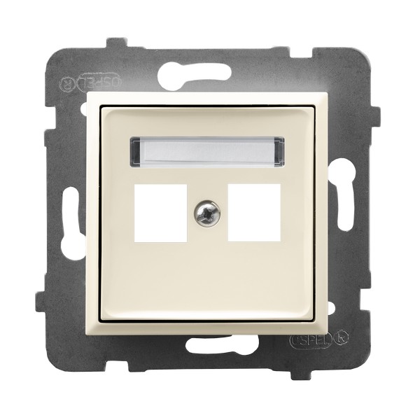 OBUDOWA GNIAZDA PODWÓJNEGO TYPU KEYSTONE PROSTA ECRU ARIA. - GPK-2U/p/27 - OSPEL