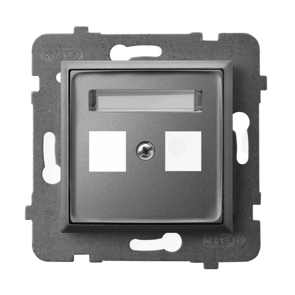 OBUDOWA GNIAZDA PODWÓJNEGO TYPU KEYSTONE PROSTA SZARY MAT ARIA. - GPK-2U/p/70 - OSPEL