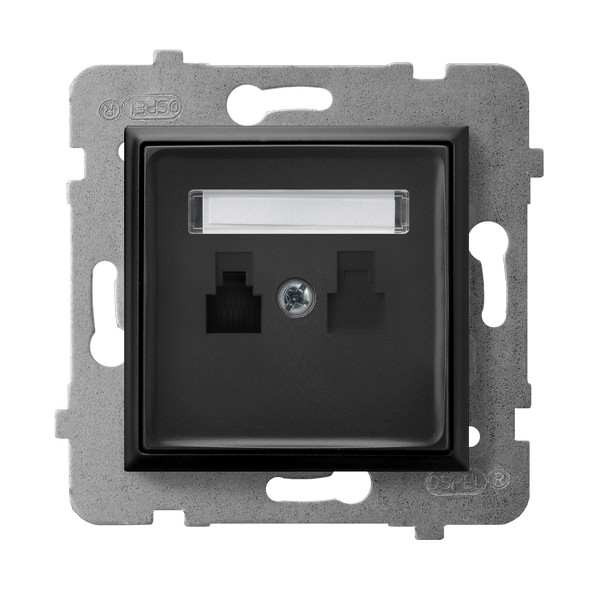 GNIAZDO TELEFONICZNE POJEDYNCZE CZARNY METALIK ARIA - GPT-1U/m/33 - OSPEL