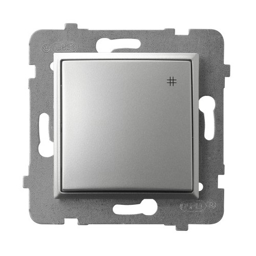 ŁĄCZNIK KRZYŻOWY ZACISKI AUTOMATYCZNE 10AX 250V IP20 SREBRNY ARIA - ŁP-4U/m/18 - OSPEL