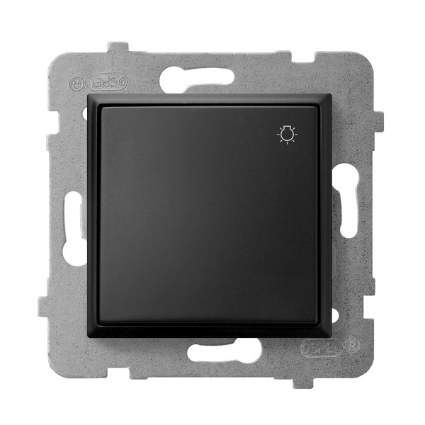 ŁĄCZNIK ZWIERNY ŚWIATŁO ZACISKI AUTOMATYCZNE 10AX 250V IP20 CZARNY METALIK ARIA - ŁP-5U/m/33 - OSPEL