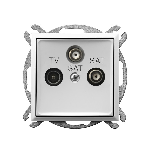 GNIAZDO RTV-SAT Z DWOMA WYJŚCIAMI SAT BIAŁY ARIA - GPA-U2S/m/00 - OSPEL