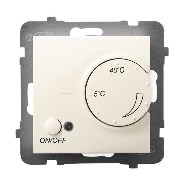 REGULATOR TEMPERATURY Z CZUJNIKIEM PODPODŁOGOWYM ECRU ARIA. - RTP-1U/m/27 - OSPEL