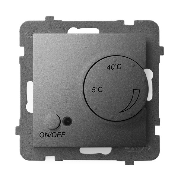REGULATOR TEMPERATURY Z CZUJNIKIEM PODPODŁOGOWYM SZARY MAT ARIA. - RTP-1U/m/70 - OSPEL