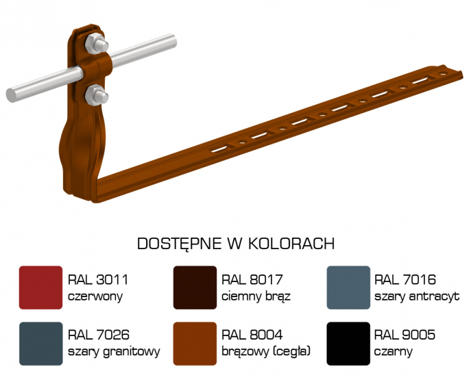 Uchwyt dach.regul.skr.Z-śruba L=42cm,H=10cm /LA/ - E464612 - AN-KOM Sp. z o.o.