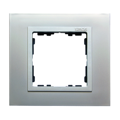 Ramka 1-krotna Nature-metal, Aluminium / pierścień aluminium mat - 82917-33 - KONTAKT SIMON
