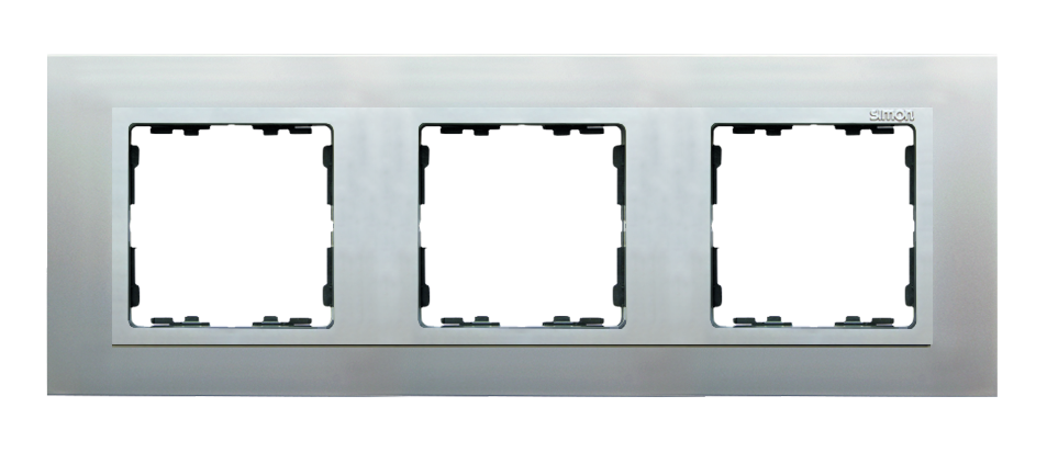 Ramka 3-krotna Nature-metal, Aluminium / pierścień aluminium mat - 82937-33 - KONTAKT SIMON