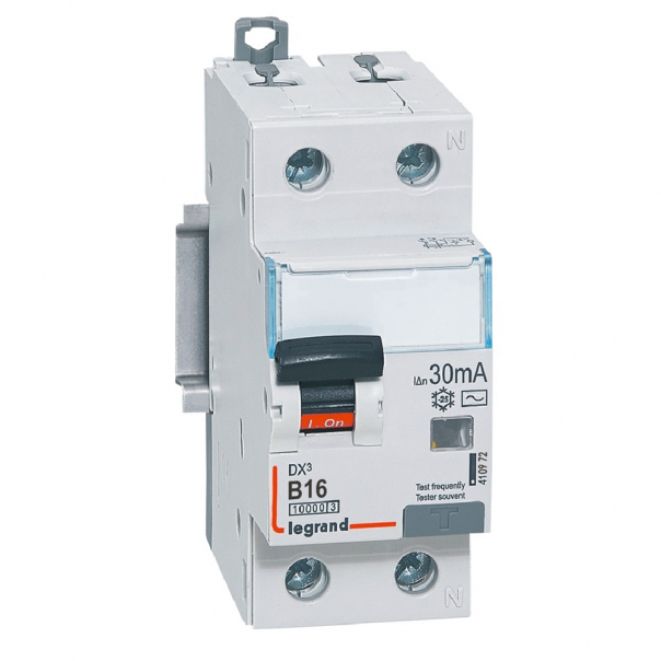 WYŁĄCZNIK RÓŻNICOWONADPRĄDOWY P 312 2P B 16A 30MA TYP AC 10KA SERII DX3. - 410972 - LEGRAND