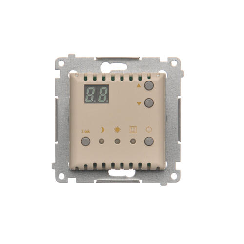Regulator temperatury z wyświetlaczem z czujnikiem wewnętrznym (moduł) 16(2) A, 230V~; kremowy - DTRNW.01/41 - KONTAKT SIMON