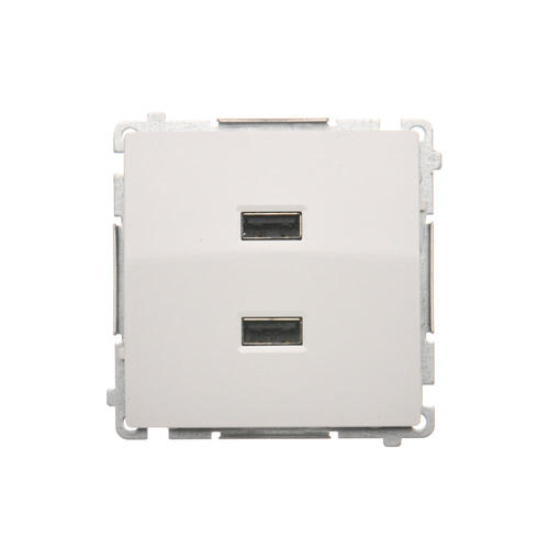 ŁADOWARKA 2XUSB BIAŁY SIMON BASIC - BMC2USB.01/11 - KONTAKT SIMON