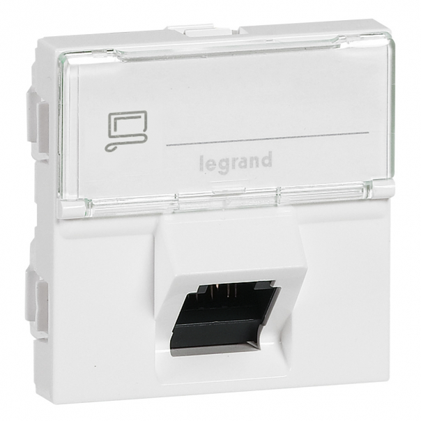 GNIAZDO 1XRJ45 2 MODUŁY KAT. 6A STP BIAŁE 45&deg; - 076508 - LEGRAND