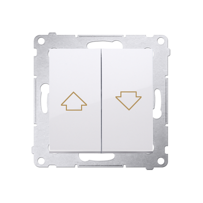 Przycisk roletowy (moduł) 16AX, 250V~, zaciski śrubowe; biały - DZP1A.01/11 - KONTAKT SIMON