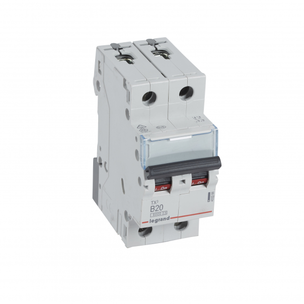 WYŁĄCZNIK NADPRĄDOWY B 20A 2-POLOWY CHARAKTERYSTYKA B SERII TX3 S 302 - 403388 - LEGRAND