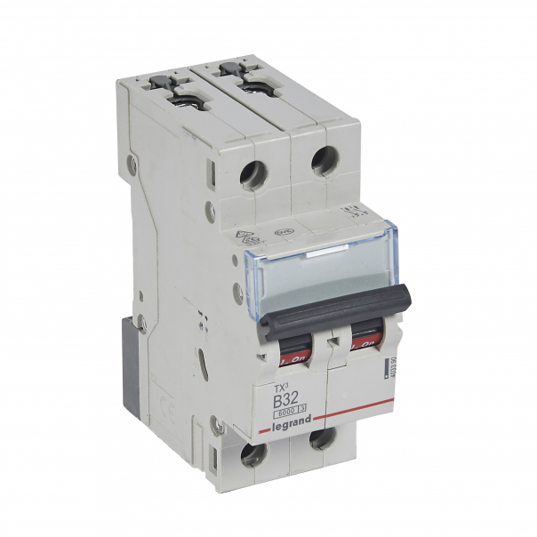 WYŁĄCZNIK NADPRĄDOWY B 32A 2-POLOWY CHARAKTERYSTYKA B SERII TX3 S 302 - 403390 - LEGRAND