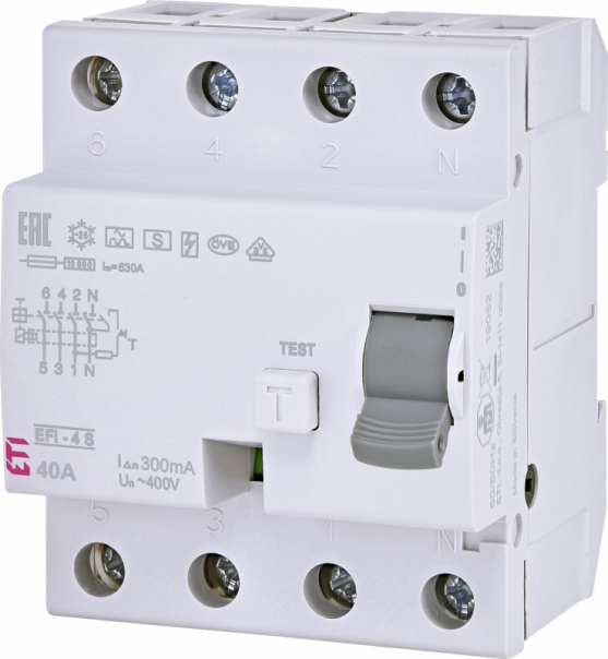 WYŁĄCZNIK RÓŻNICOWOPRĄDOWY - SELEKTYWNY EFI-4 A S 40/0.3 - 002064753 - ETI