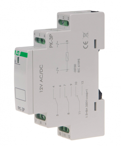 Przekaźnik elektromagnetyczny PK-3P 12V - PK-3P-12V - F&F