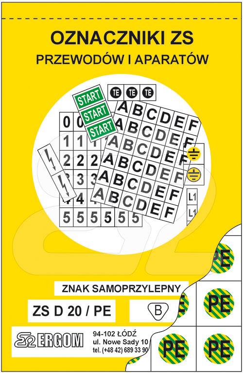 ZNAKI SAMOPRZYLEPNE ZS D20/PEN. - E04ZP-02030403600 - ERGOM