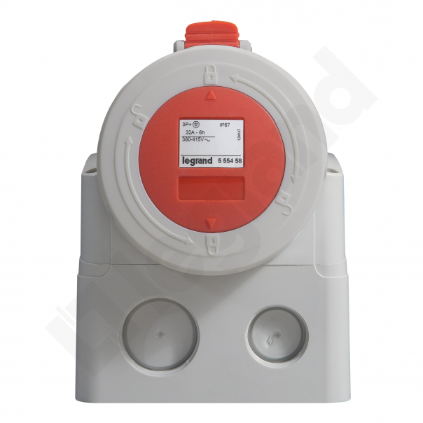 GNIAZDO STAŁE 32A 3 POLOWE Z UZIEMIENIEM 400V IP67 - 555458 - LEGRAND