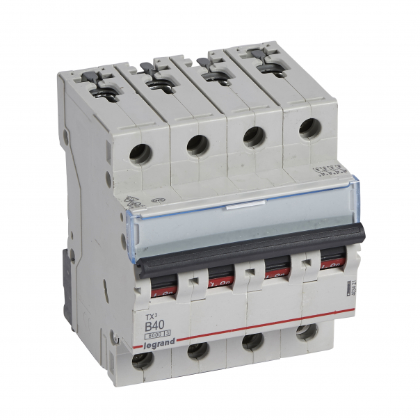 WYŁĄCZNIK NADPRĄDOWY B 40A 4-POLOWY CHARAKTERYSTYKA B SERII TX3 S 304 - 403421 - LEGRAND