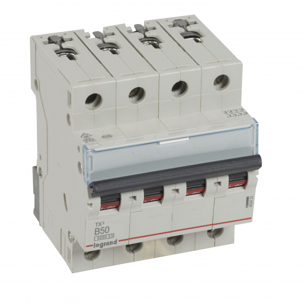 WYŁĄCZNIK NADPRĄDOWY B 50A 4-POLOWY CHARAKTERYSTYKA B SERII TX3 S 304 - 403422 - LEGRAND