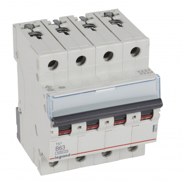 WYŁĄCZNIK NADPRĄDOWY B 63A 4-POLOWY CHARAKTERYSTYKA B SERII TX3 S 304 - 403423 - LEGRAND