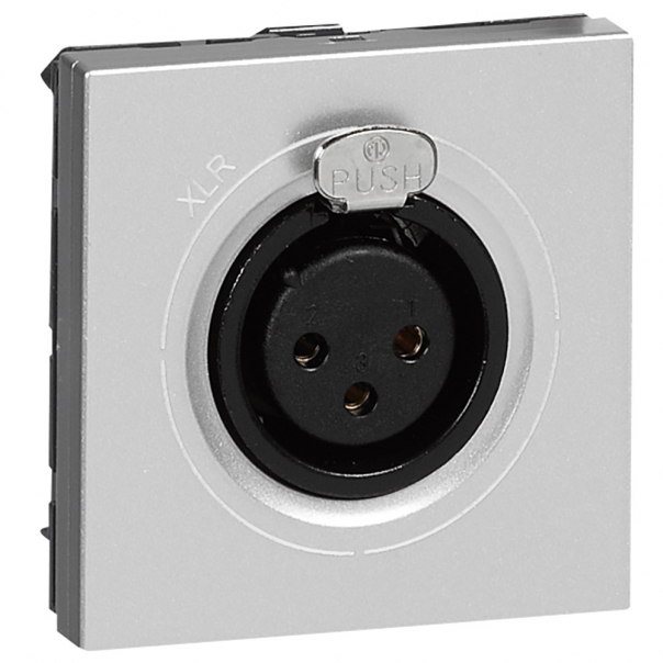 GNIAZDO AUDIO 2 MODUŁY ŻEŃSKIE ALUMINIUM XLR-3 MOSAIC - 079255 - LEGRAND