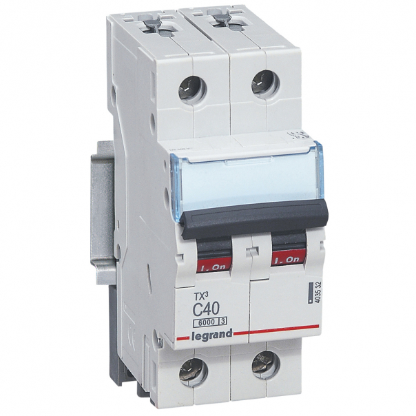 WYŁĄCZNIK NADPRĄDOWY C 40A 2-POLOWY CHARAKTERYSTYKA C SERII TX3 S 302 - 403532 - LEGRAND