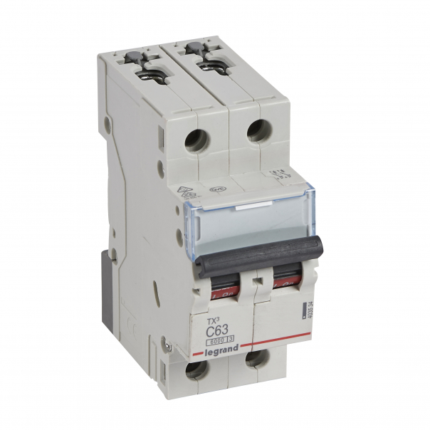 WYŁĄCZNIK NADPRĄDOWY C 63A 2-POLOWY CHARAKTERYSTYKA C SERII TX3 S 302 - 403534 - LEGRAND
