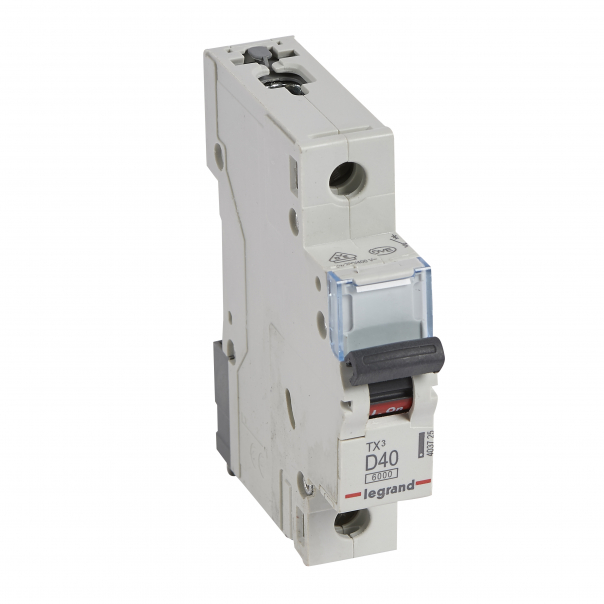 WYŁĄCZNIK NADPRĄDOWY D 40A 1-POLOWY CHARAKTERYSTYKA D SERII TX3 S 301 - 403725 - LEGRAND