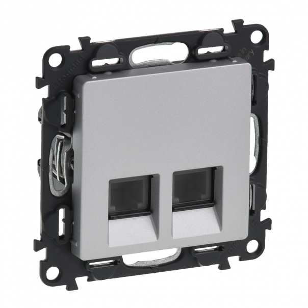 GNIAZDO 2 X RJ 11 ALUMINIUM VALENA LIFE - 753339 - LEGRAND