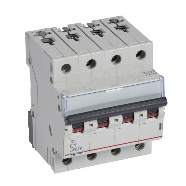 WYŁĄCZNIK NADPRĄDOWY C 1A 4-POLOWY CHARAKTERYSTYKA C SERII TX3 S 304 - 403554 - LEGRAND