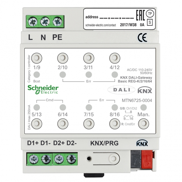 BRAMKA  REG-K/2/16/64 DALI BASIC - MTN6725-0004 - SCHNEIDER ELECTRIC