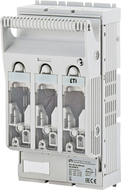 ROZŁĄCZNIK IZOLACYJNY 160A 3 BIEGUNY KASETOWY DO WKŁADEK NOŻOWYCH WT-00 KVL-00 - 001690870 - ETI