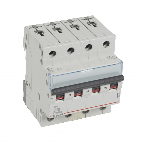 WYŁĄCZNIK NADPRĄDOWY C 10A 4-POLOWY CHARAKTERYSTYKA C SERII TX3 S 304 - 403560 - LEGRAND