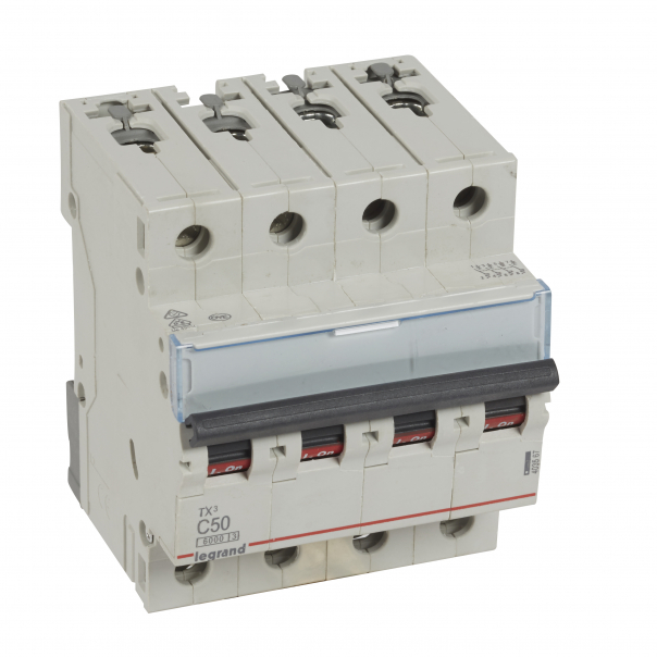 WYŁĄCZNIK NADPRĄDOWY C 50A 4-POLOWY CHARAKTERYSTYKA C SERII TX3 S 304 - 403567 - LEGRAND