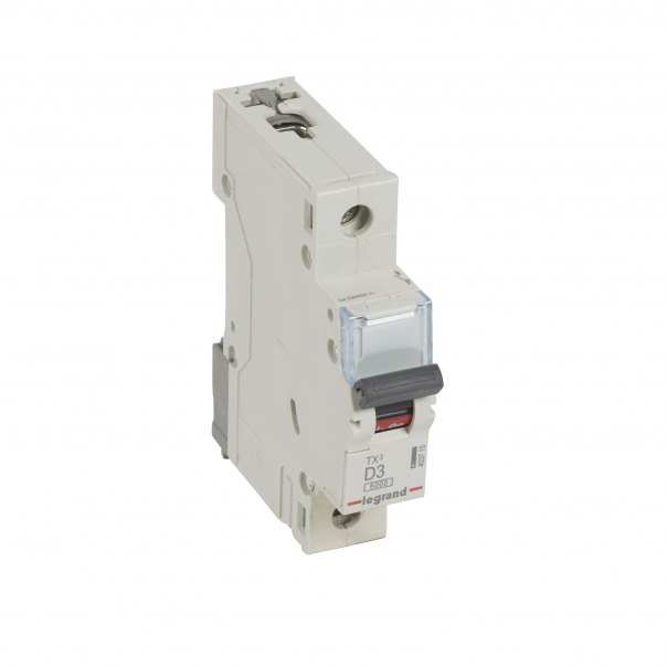 WYŁĄCZNIK NADPRĄDOWY D 3A 1-POLOWY CHARAKTERYSTYKA D SERII TX3 S 301 - 403715 - LEGRAND