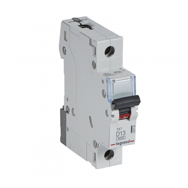 WYŁĄCZNIK NADPRĄDOWY D 13A 1-POLOWY CHARAKTERYSTYKA D SERII TX3 S 301 - 403720 - LEGRAND