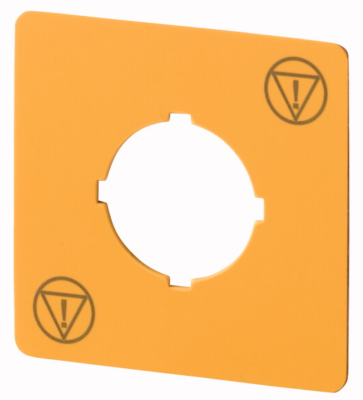 ŻÓŁTA TABLICZKA 50X50 MM Z SYMB. KONTROLOWANEGO STOPU M22-XYK-ESS - 180471 - EATON