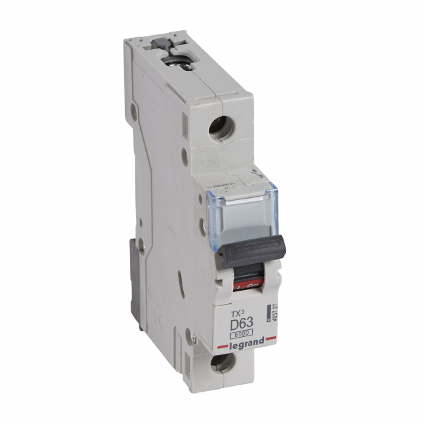WYŁĄCZNIK NADPRĄDOWY D 63A 1-POLOWY CHARAKTERYSTYKA D SERII TX3 S 301 - 403727 - LEGRAND