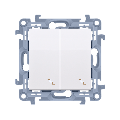 Łącznik schodowy podwójny z podświetleniem LED (moduł) 10AX, 250V~, zaciski śrubowe; biały - CW6/2L.01/11 - KONTAKT SIMON