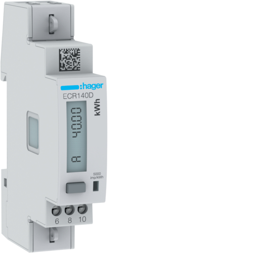 Licznik energii elektrycznej 1-fazowy, 40A 1M, Modbus, MID agardio.measure. - ECR140D - HAGER