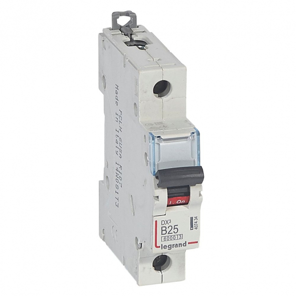 WYŁĄCZNIK NADPRĄDOWY B 25A 1-POLOWY SERII DX3 S 301 - 407434 - LEGRAND