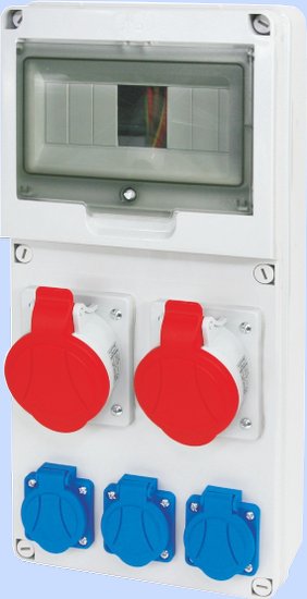 ROZDZIELNICA 8 MODUŁY IP54 2X32A 3P+N+Z 400V~ 3X16A 2P+Z 250V~ RSE-03 - 942082 - ELEKTROMET DZIERŻONIÓW