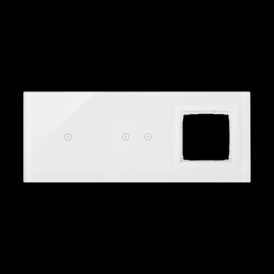 Panel dotykowy S54 Touch, 3 moduły, 1 pole dotykowe + 2 pola dotykowe poziome + 1 otwór na osprzęt S54, biała perła - DSTR3120/70 - KONTAKT SIMON