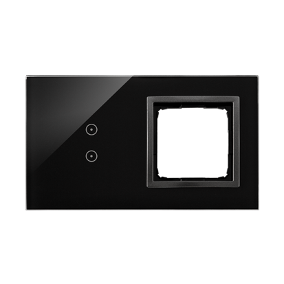 Panel dotykowy S54 Touch, 2 moduły, 2 pola dotykowe pionowe + 1 otwór na osprzęt S54, zastygła lawa - DSTR230/73 - KONTAKT SIMON