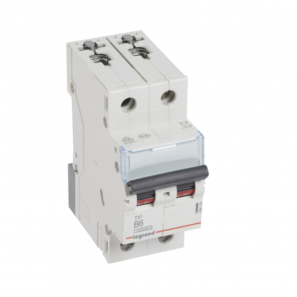 WYŁĄCZNIK NADPRĄDOWY B 6A 2-POLOWY CHARAKTERYSTYKA B SERII TX3 S 312 - 404109 - LEGRAND