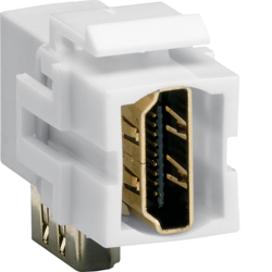 Moduł KEYSTONE gniazdo HDMI, przelotowe, wtyk kątowy 90&deg;, biały. - VZ20HA - HAGER