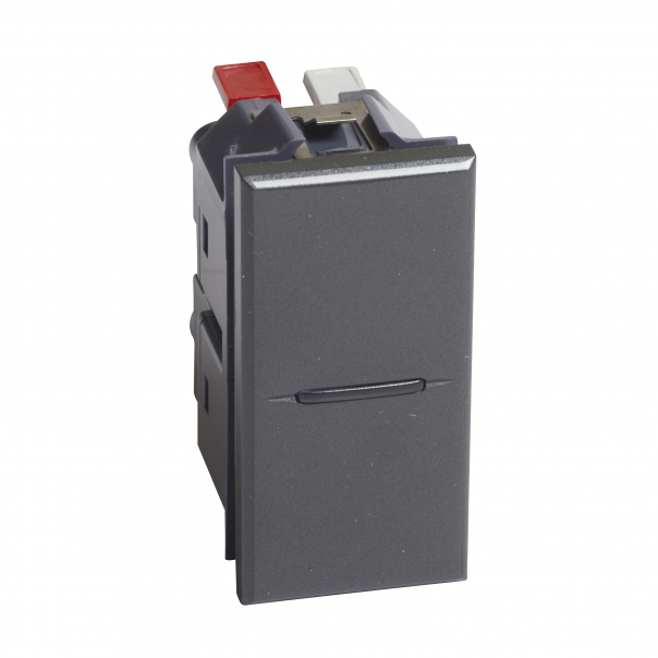 PRZYCISK JEDNOBIEGUNOWY NO 10A (ZACISKI AUTOMATYCZNE) 1 MODUŁ AXIAL ANTRACYT, AXOLUTE - HS4005AN - LEGRAND